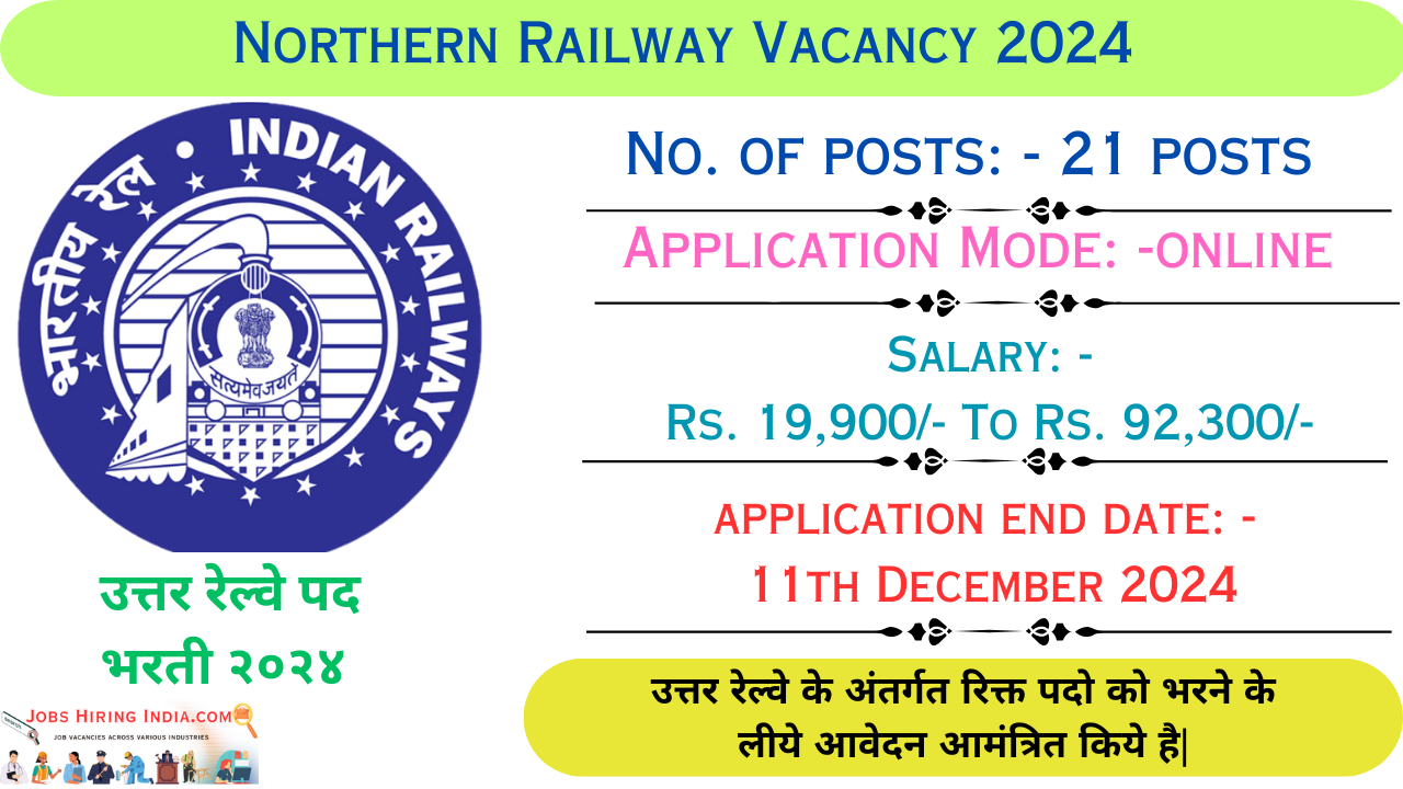 Northern Railway Vacancy 2024